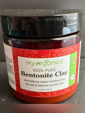 Sky Organics 100% Pure Bentonite Clay Indian Healing Face Mask 4 oz New